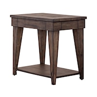 Rustic Contemporary Chair Side Table with Lower Shelf
