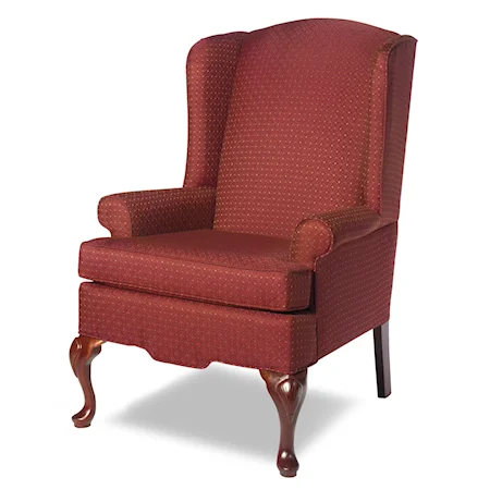 Traditional Wing Chair with Rolled Arms and Clawed Feet