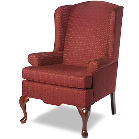 Traditional Wing Chair with Rolled Arms and Clawed Feet