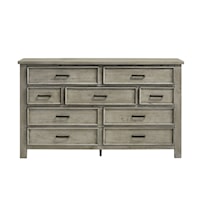 Transitional 9-Drawer Dresser with Felt-Lined Top Drawers