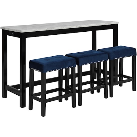 Theater Bar Table W/ 3 Stools