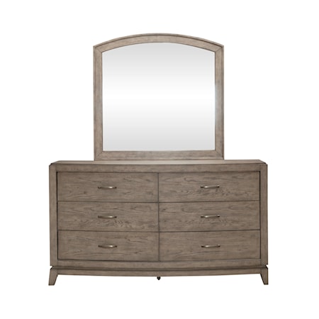 6-Drawer Dresser and Arched Mirror