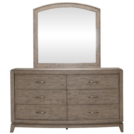 6-Drawer Dresser and Arched Mirror