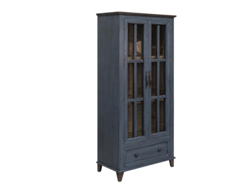 Transitional 2-Door Cabinet with Drawer