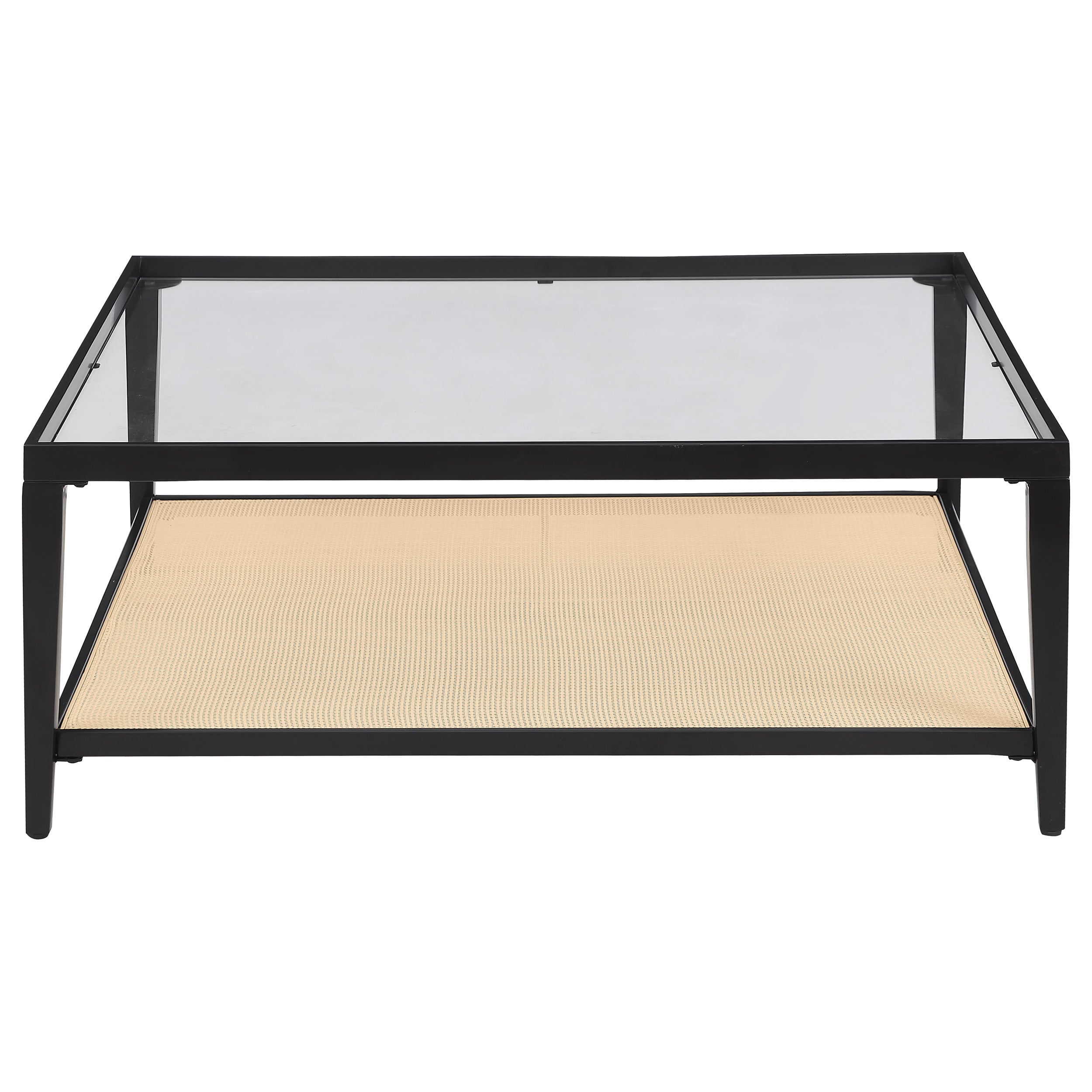 Amherst Glass Top w/ Cane Shelf Coffee Table