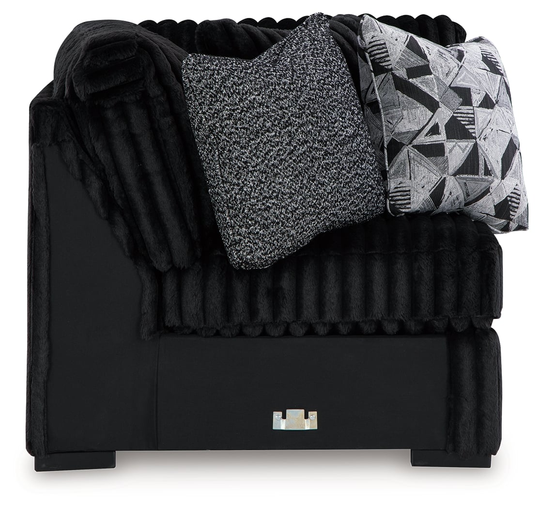 Signature Design by Ashley Midnight-Madness 4-Piece Sectional & Oversized Accent Ottoman