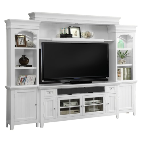 Coastal 72" Console Entertainment Wall with LED Lighting