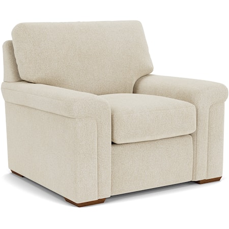 Casual Upholstered Chair with Block Feet