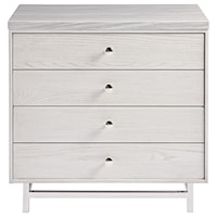 Glam 2-Drawer Nightstand with Stone Top