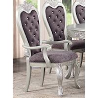 Glam Dining Armchair with Tufted Back