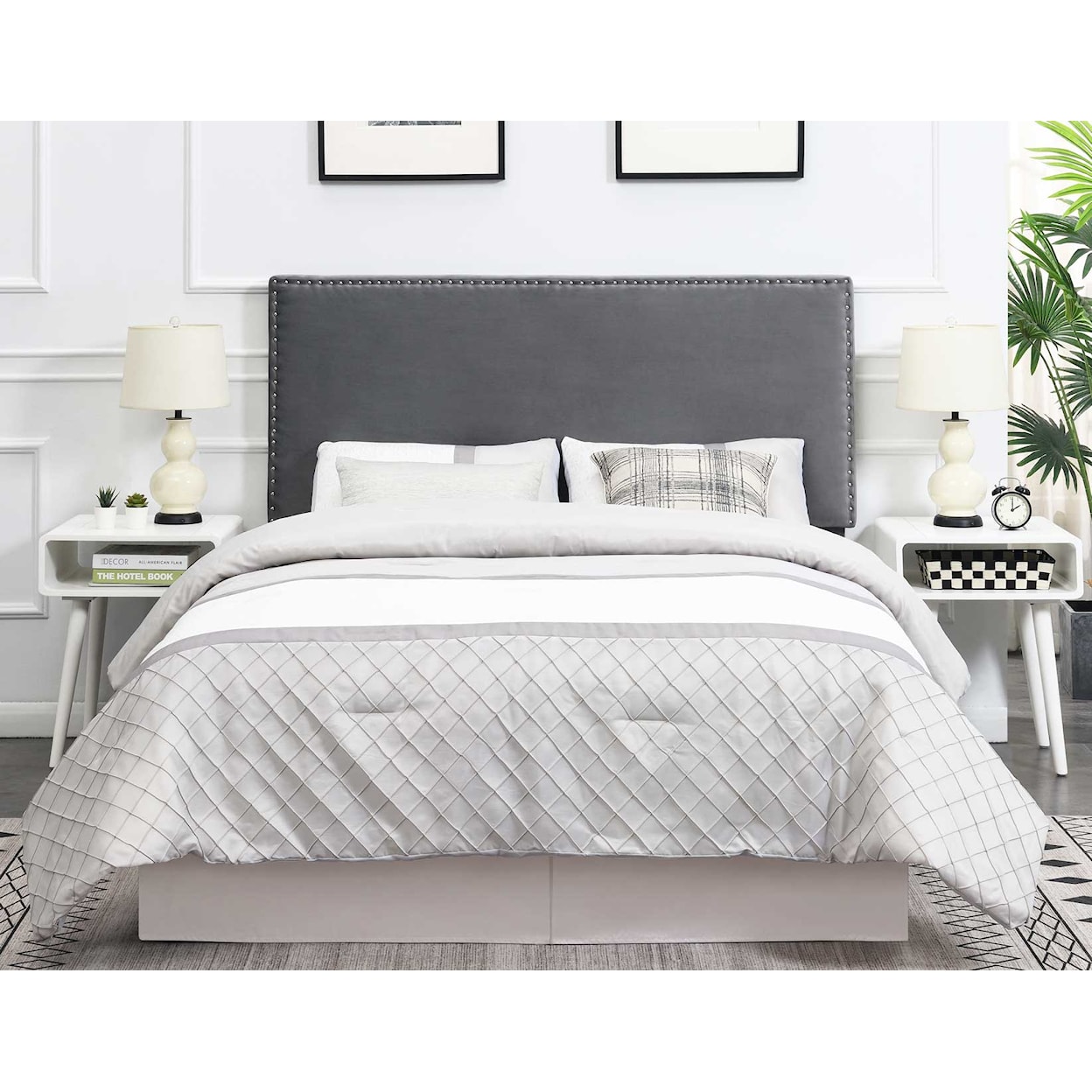 Prime Bergen Queen Headboard, Gray Velvet