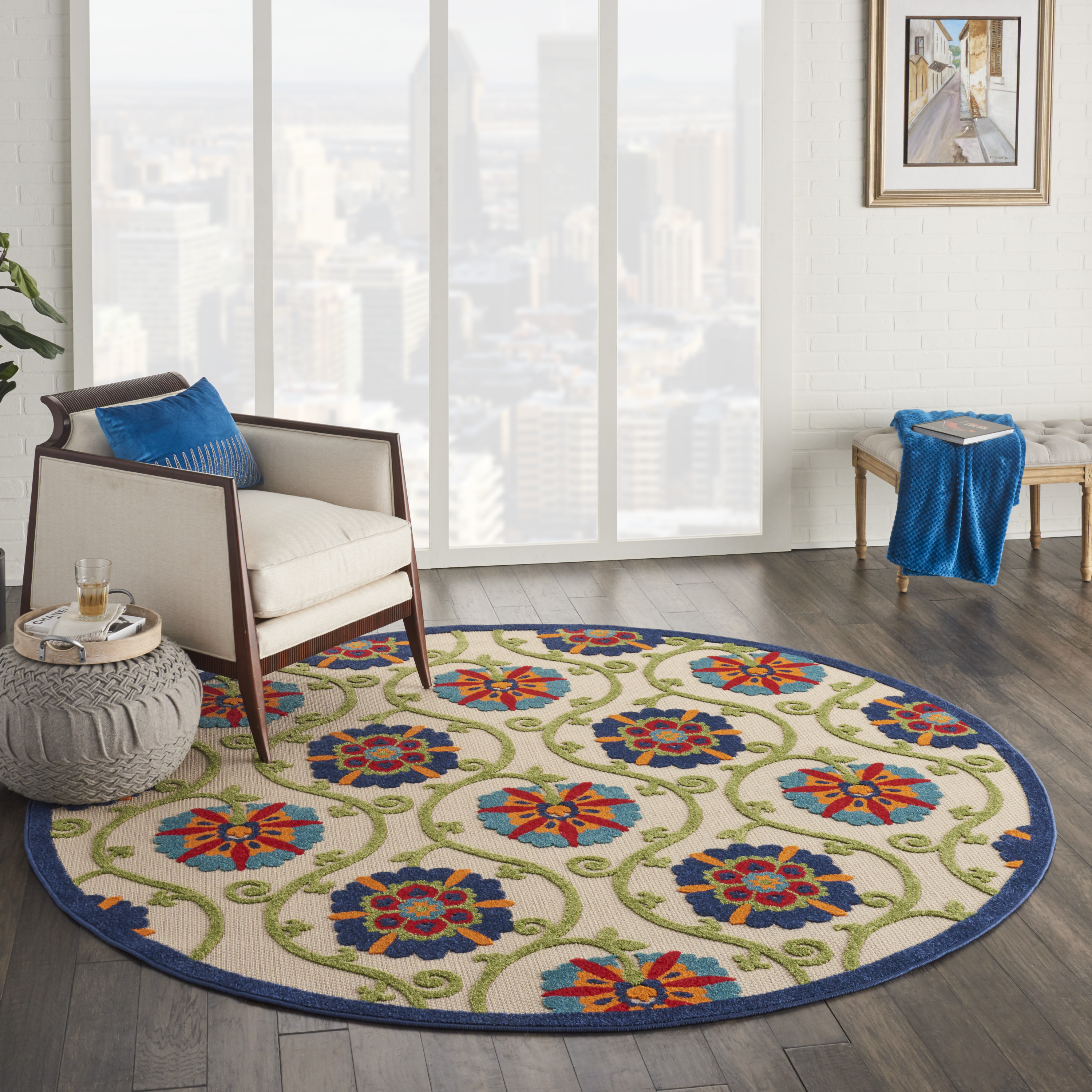 Nourison Aloha 7'10" Round  Rug