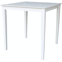 36'' Square Table / 30'' Shaker Legs in Pure White