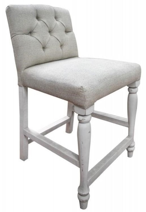 Counter Height Upholstered Barstool with Low Tufted Back