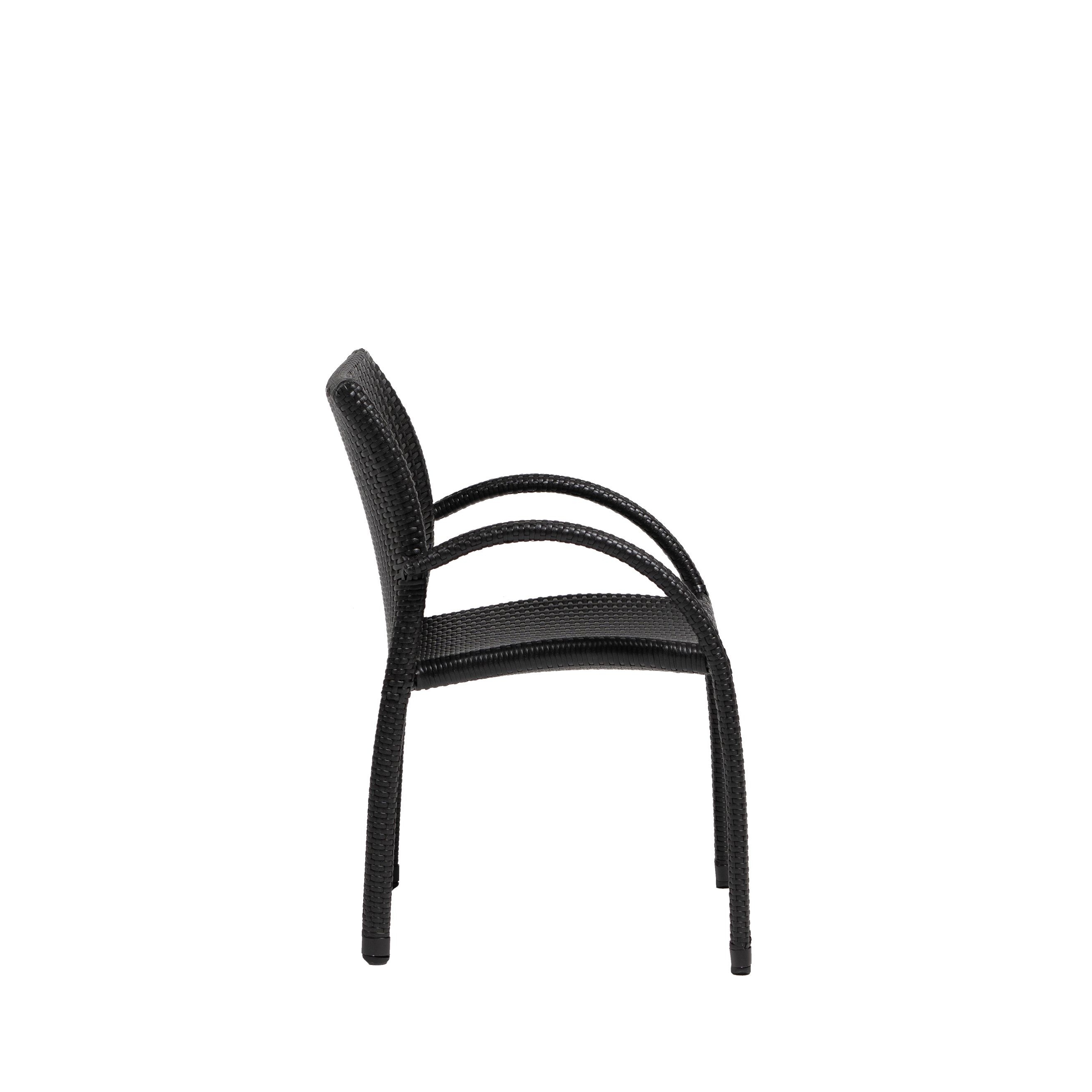 Stacking Wicker Dining Arm Chair