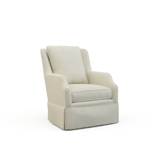 Transitional Skirted Accent Chair with Loose Pillow Back