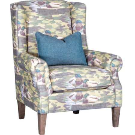 Fabric Chair with Rolled Arms