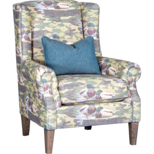 Fabric Chair with Rolled Arms