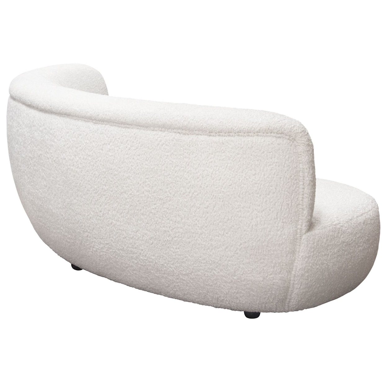 Diamond Sofa Furniture Simone Curved Sofa in White Faux Sheepskin