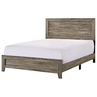 Transitional Queen Wood Panel Bed