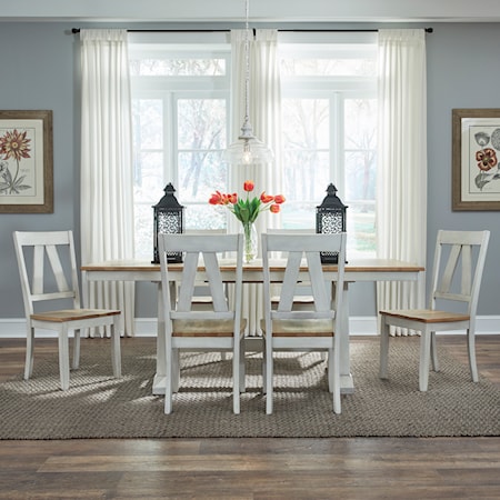 7-Piece Trestle Table Set