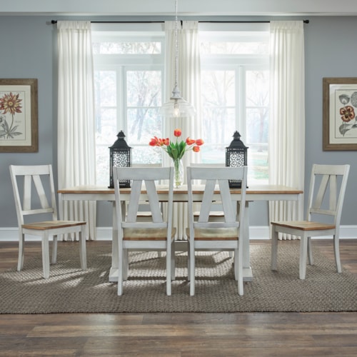 7 Piece Trestle Table Set