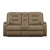 Flexsteel Arlo Power Headrest and Lumbar Console Loveseat