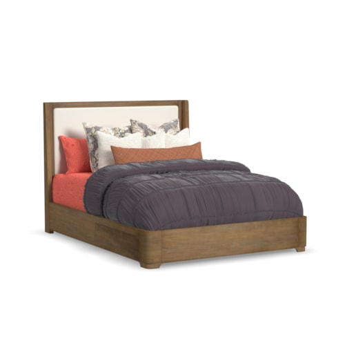 Transitional Queen Upholstered Storage Bed