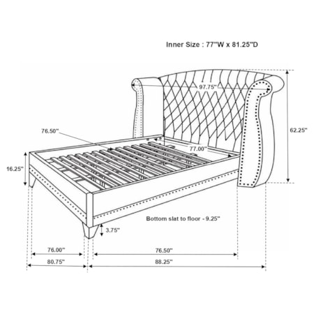 Barzini King Wingback Bed