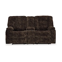 Contemporary Reclining Loveseat with Console