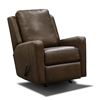 Casual Upholstered Rocker Recliner with Track Arms