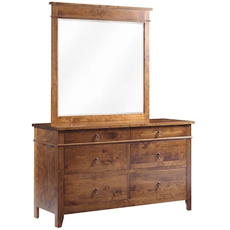 Dresser with Attached Mirror