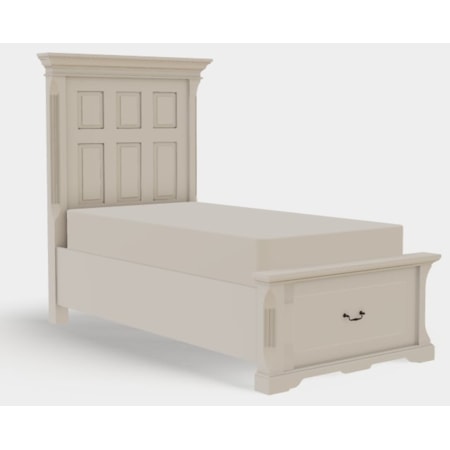 Twin XL Panel Bed Drawer End