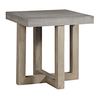 Square End Table with Faux Concrete Top