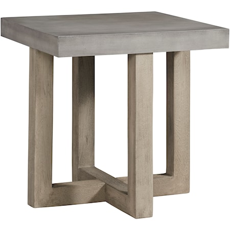Square End Table with Faux Concrete Top