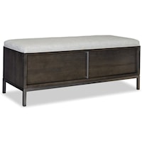 Contemporary Storage Bench with Soft Close Drawer
