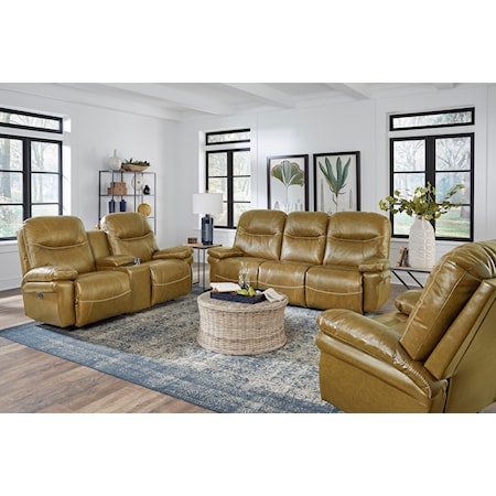 Casual Leather Power Rocker Recliner