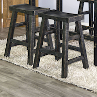 RUSTIC BLACK 24" SADDLE STOOL |