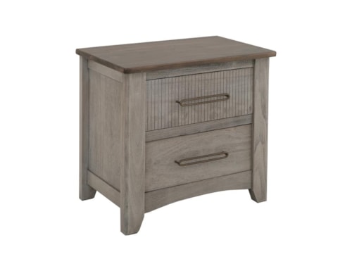 Transitional 2-Drawer Nightstand with Metal Pulls