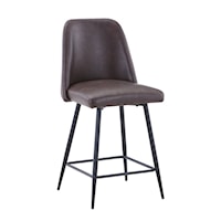 Maddox Contemporary Upholstered Dining Stool - Dark Brown