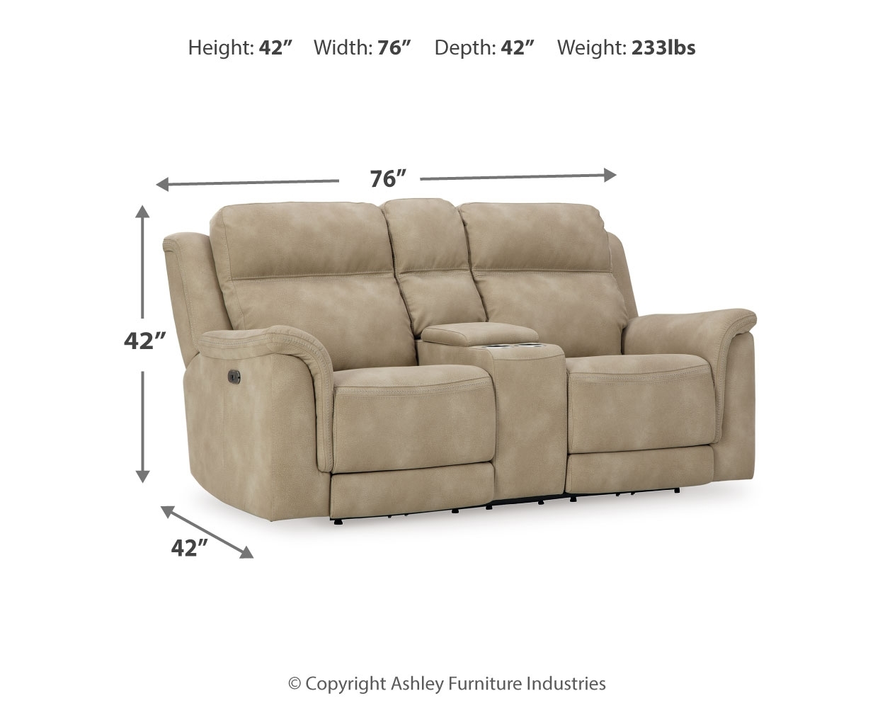 Pwr Rec Loveseat/Con/Adj Hdrst