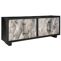 Contemporary Accent Cabinet with Faux Marble Doors