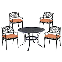 Traditional 5 Piece Outdoor Dining Set with Cushions