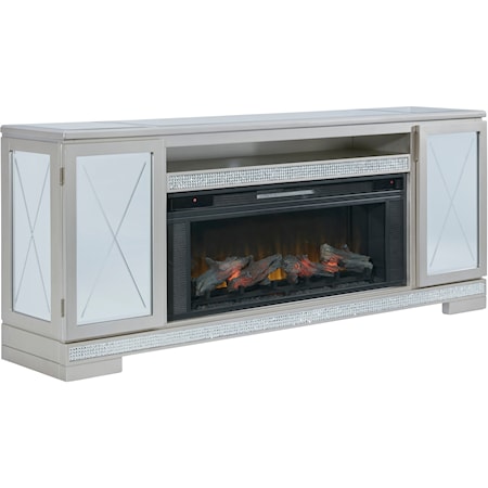 72" TV Stand with Electric Fireplace