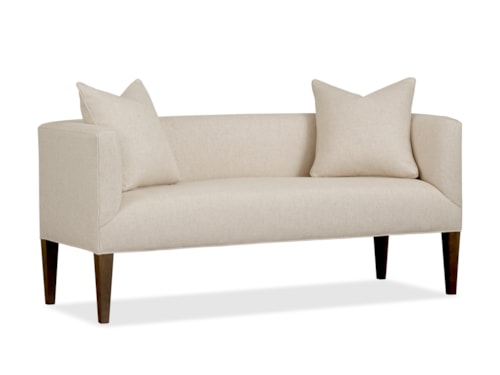 Contemporary Bench with Arms and Pillows