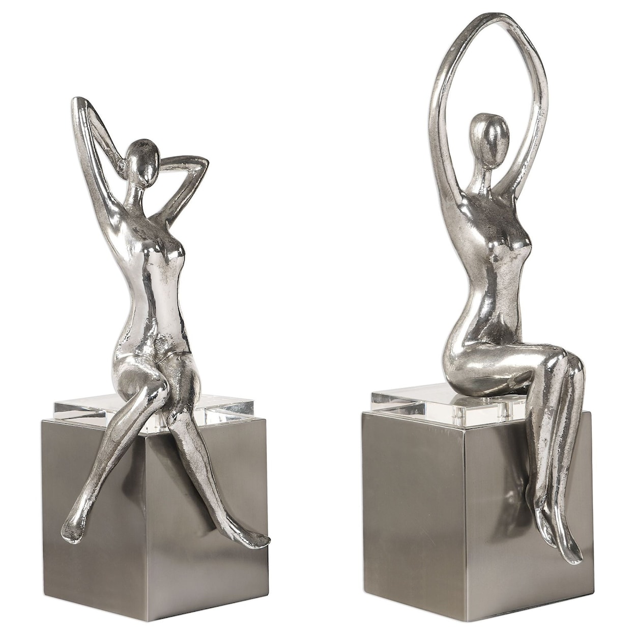 Uttermost Accessories - Statues and Figurines Jaylene Silver Sculptures, S/2