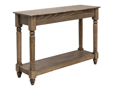 Transitional Sofa Table with Bottom Shelf