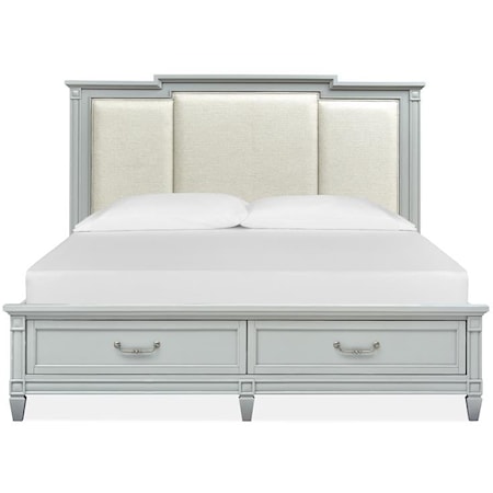 Cal.King Storage Bed w/Upholstered Headboard