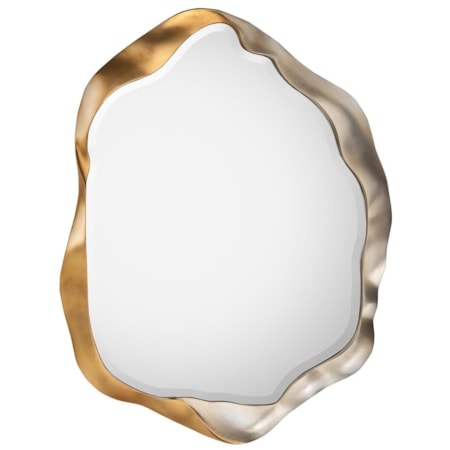 Gold Round Inspiration Beveled Mirror
