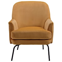 Modern Accent Chair with Black Finish Metal Legs